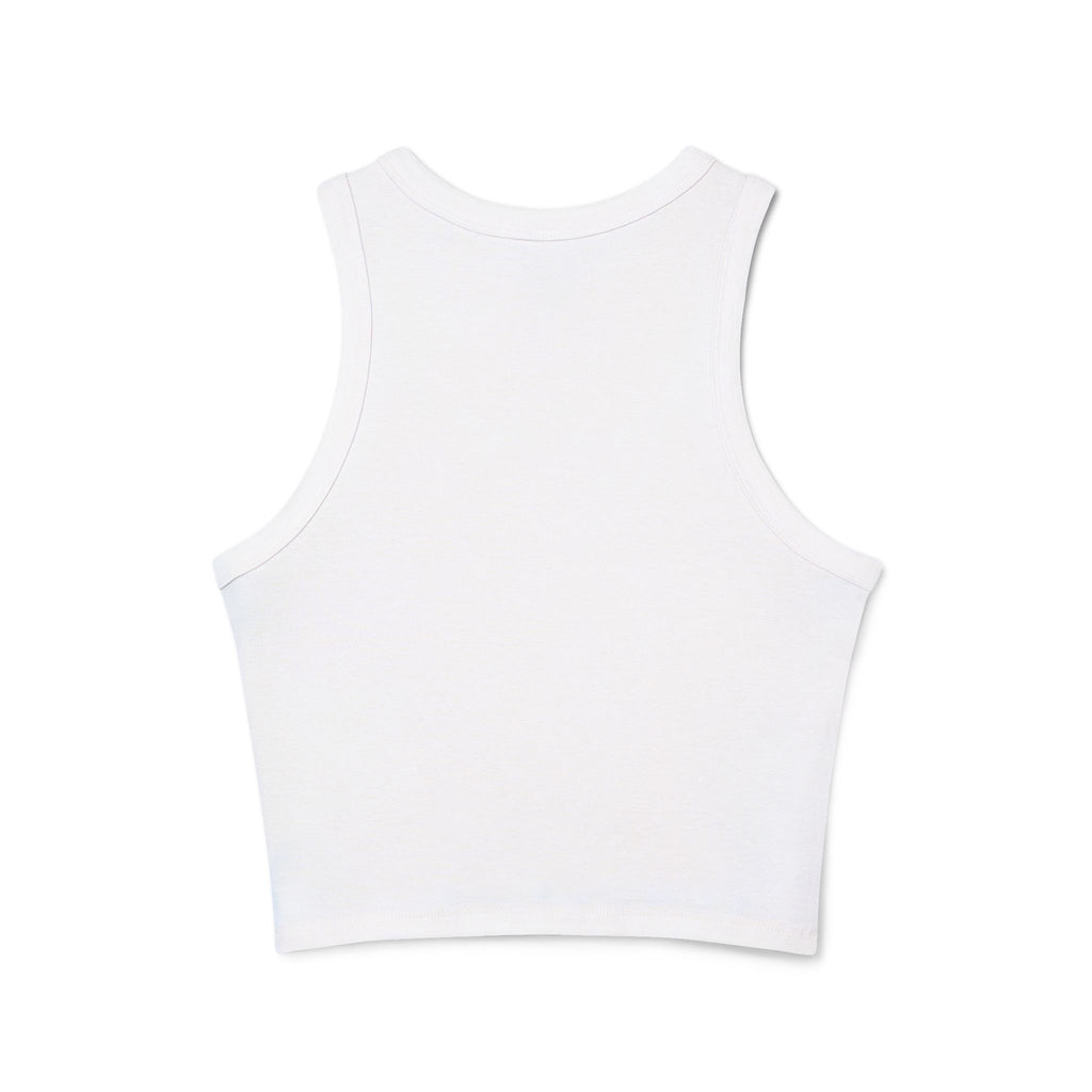 Give Black to HBCUs Racer Tank Top — Camouflage Text Women's Crop Tank