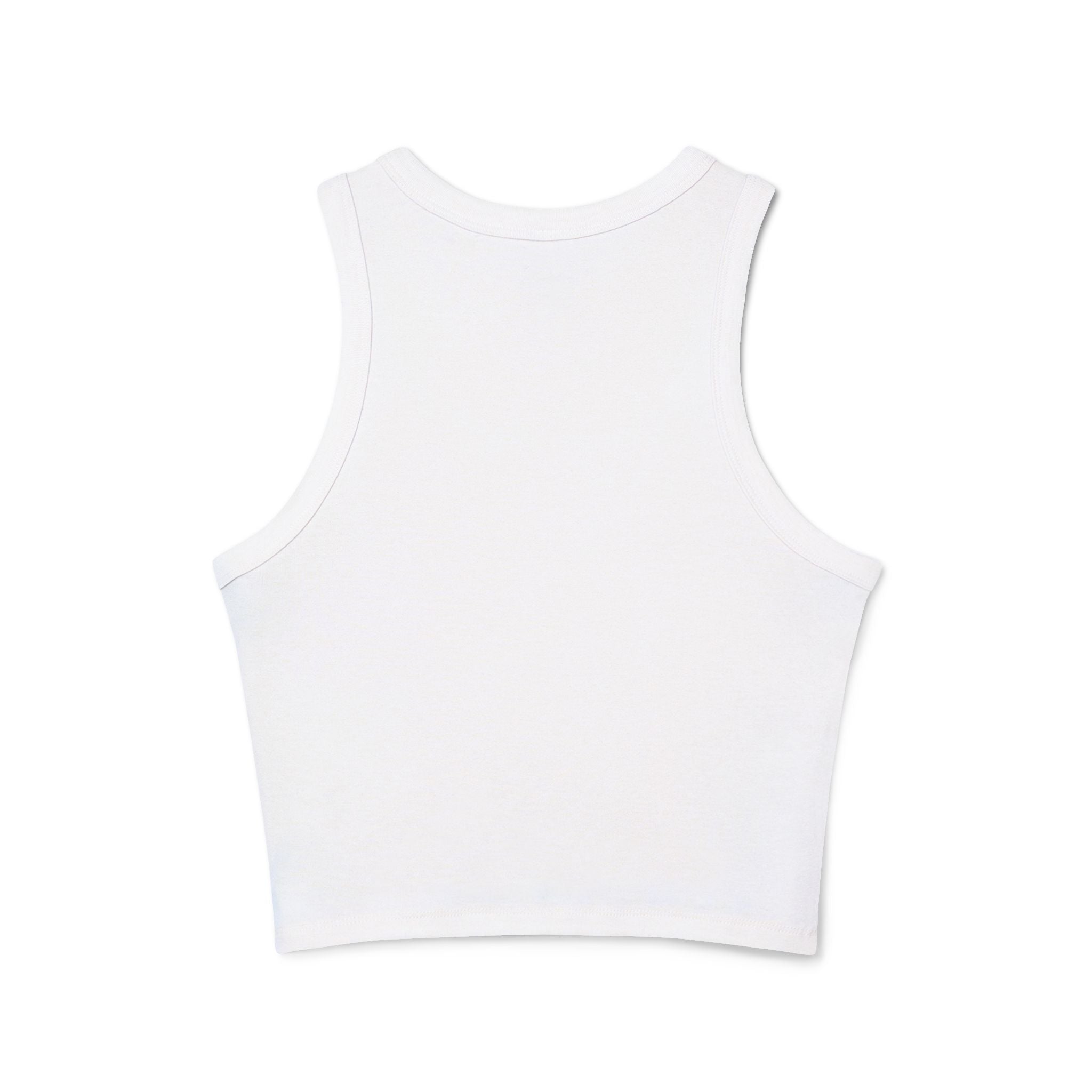 Give Black to HBCUs Racer Tank Top — Camouflage Text Women's Crop Tank
