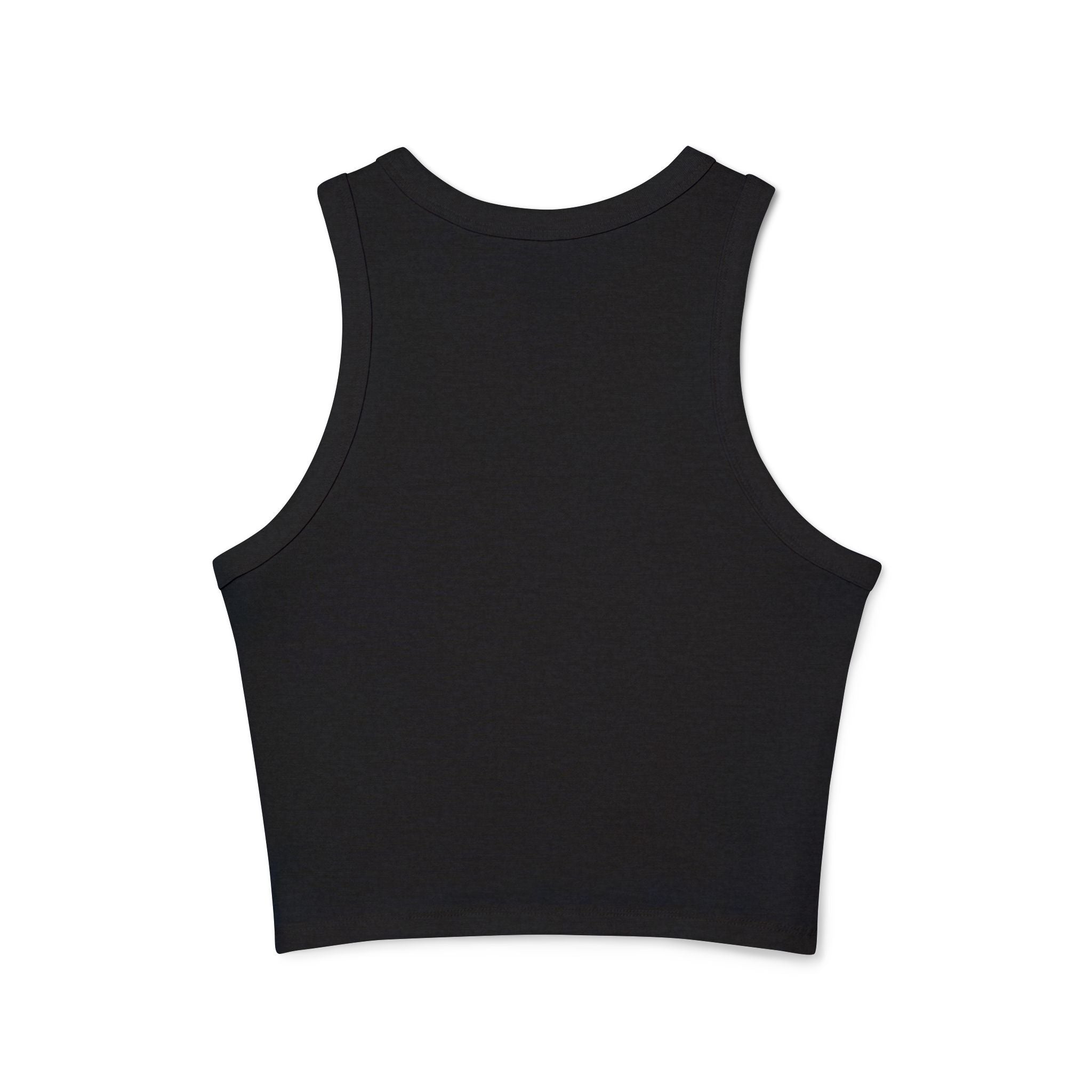 Give Black to HBCUs Racer Tank Top — Camouflage Text Women's Crop Tank